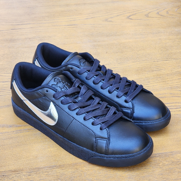 Nike Men's SB Zoom Blazer Low x Dancer Black & Silver Skateboard Sneakers Size10 - Picture 9 of 11